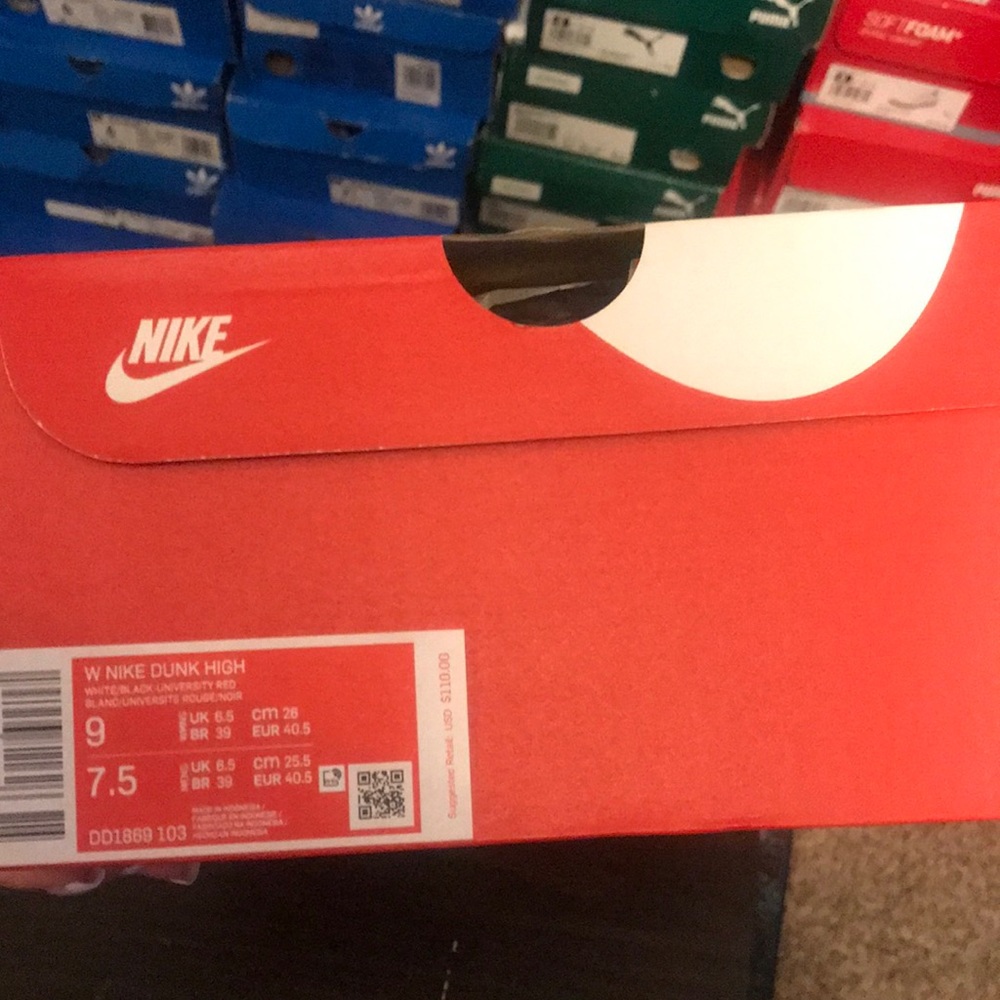 COPY - White/Black-University Red Nike Dunk High